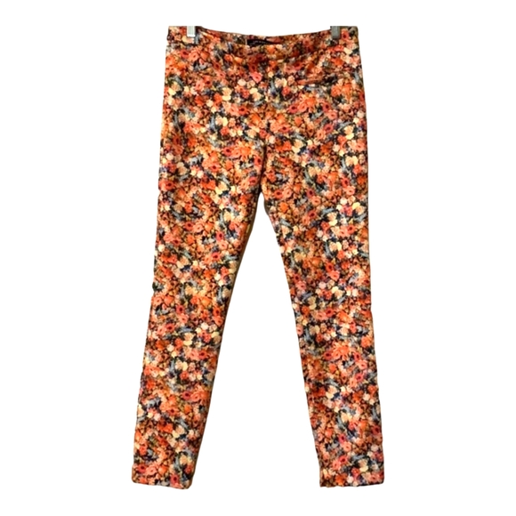 💐ZARA WOMEN Floral Multi Color ANKLE Pants Size Medium 🏵️ - Picture 3 of 10